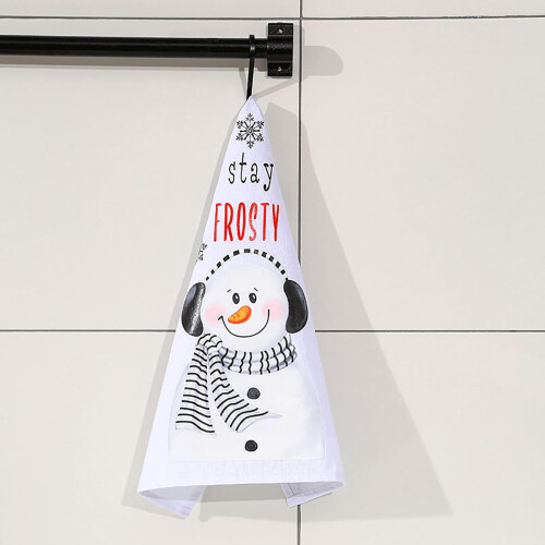 Weihnachtshandtuch mit Schneemann-Motiv, 40 x 69 cm, Polyester