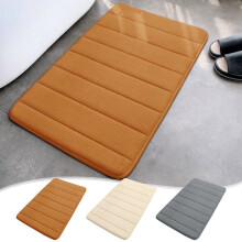 Tapis de bain matelassé à rayures en mousse à mémoire de forme 60 x 40 cm