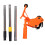 ABS-Bodenfolien-Spender 1067,3 cm 60 mm/100 m 3
