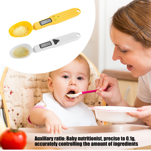 Balance alimentaire numérique avec écran LCD, cuillère à-Blanc 2