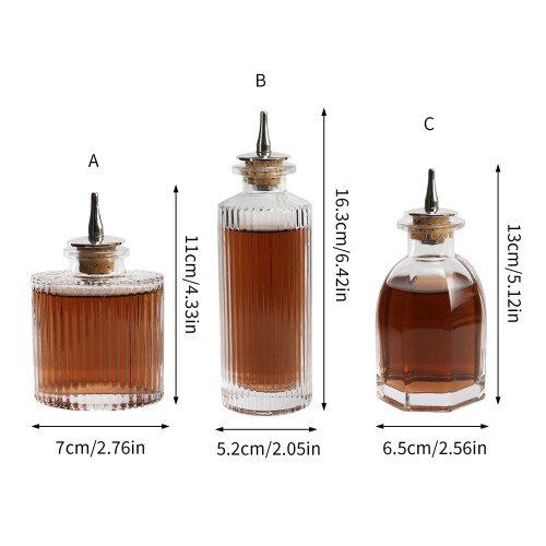 Récipient luxueux d'alcools en verre surmonté-bouteille rayée 2
