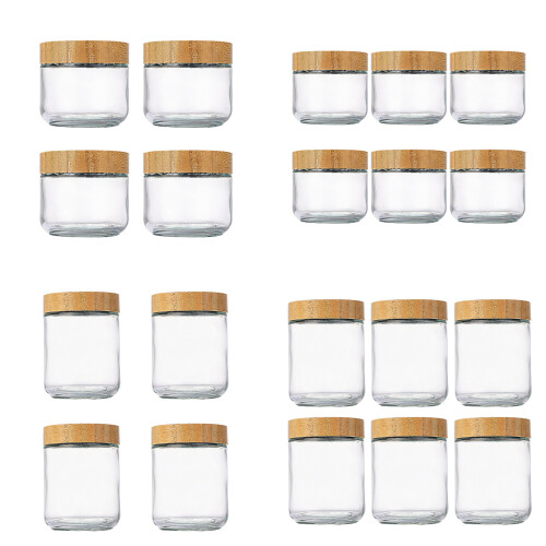 Multifunctional Glass Kitchen Jars With Wide-300ml 4 pack 1