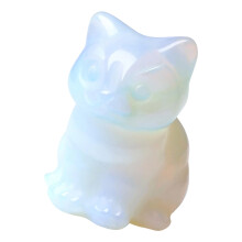 Cats Figurines Statue Sculpture Natural Gemstones Carved-opal