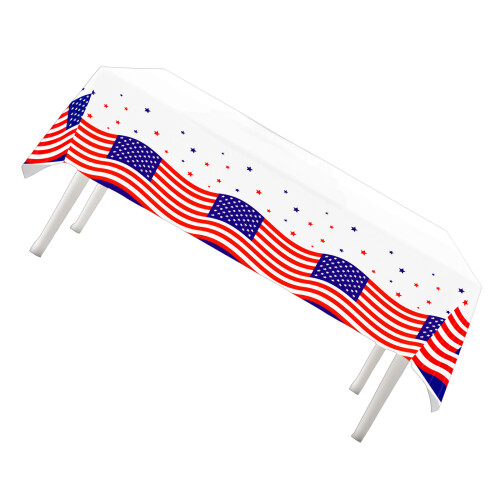 Stainproof Long Table Cloth 274cm Three Shade Flag Designs-1