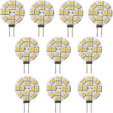 10 Pack G4 LED Bulbs 2W DC 12V 120 Lumens 2700K Warm White Non-Dimmable 15W Halogen Replacement for Caravan Boat Home Landscape Lighting