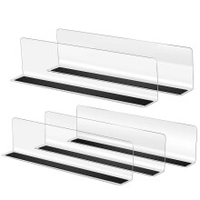 PVC Supermarket Shelf Dividers, Magnetic L-shaped Design for Corner Placement, 5-Piece Set
