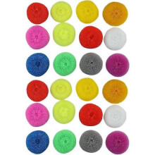 24 Pcs Non-Scratch Plastic Dish Mesh Scrubber Random Color 8cm Diameter for Kitchen Cookware Grease and Burn Mark Removal