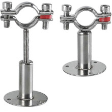 Regulowany uchwyt na rurę ze stali nierdzewnej 304, kompatybilny z rurami 32-34 mm, zakres wys. 50-100 mm, montaż ścienny/sufitowy, 2 szt.