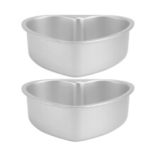 Heart Shape Cake Baking Pans 2 Pack Silver Aluminium Alloy Non-stick for Biscuit Mousse Cheesecake 4.21x4.05x1.34in