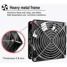 Ventilatore assiale per camino ad alta temperatura 120x120x38 mm 220 V, compatibile con stufe a pellet e a gas, funzionamento silenzioso