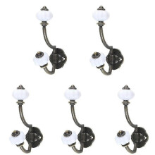 Coat Hooks Retro Bronze Zinc Alloy European Garden Pastoral Style Wall Mounted 13 x 4.5 cm 60g Pack of 5