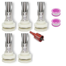 Kit de bebederos de tetina para cerdos, 5 piezas, acero inoxidable, bebedero automático para lechones, cabras y granjas