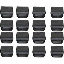 Plastikowe zaślepki do rur kwadratowych 40x40mm, czarne, 16 szt., chroniące podłogę przed hałasem, do stóp mebli trampolin, rur stalowych