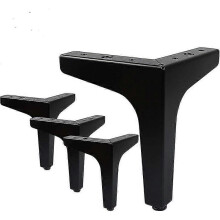 Black Iron FurFurniture Legs 15cm 4-Pack, 600kg Load-Bearing Triangular Structure, Universal for Tables & Chairs