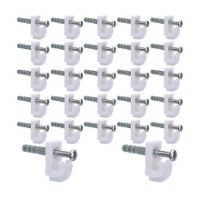 White Wall Mounting Clips 30 Sets, Plastic Wardrobe Bookshelf Installation Fixing Clips
