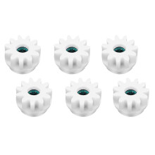 Lot de 6 roulements d'embrayage de rechange pour seau de balai à franges rotatif Vileda O-Cedar, en plastique blanc.