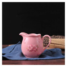 Ceramic Creamer & Sauce Jug with Saucer, Drip-Proof 220ml Pink Pitcher for Milk & Dressings