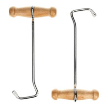 2 Pack Boot Hooks and Pullers for Cowboy Boots, Wood Metal Handles, Back Strain Relief, Boot Loop Protection