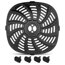 Air Fryer Grill Pan compatible with Gourmia GAF716 GAF798 7QT Air Fryers Nonstick Metal Black Replacement Rack Tray with Corner Guards
