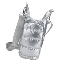 Gesteppter Wasserflaschenhalter mit Umhängegurt und doppelten Reißverschlusstaschen für Outdoor-Aktivitäten wie Wandern und Camping