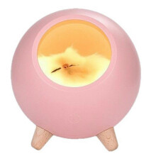 Pet Cat House Night Light Pink ABS 1200mAh USB Rechargeable Touch Dimmable Kitten Sleeping Companion Atmosphere Lamp