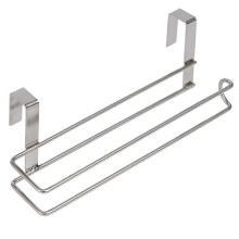 Paper Towel Holder Stainless Steel Dual Hooks No Drill Fits Standard and Large Rolls for Kitchen Pantry Outdoor Areas