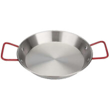 Stainless Steel Paella Pan 24cm Nonstick Flat Bottomed Even Fast Heat Conduction for Home Cooking Frying Omelettes Pancakes