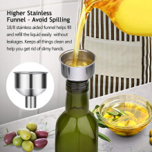 500-ml-Glasflasche für Olivenöl und Essig mit Trichter, Olivenölkrug, Küchenspender