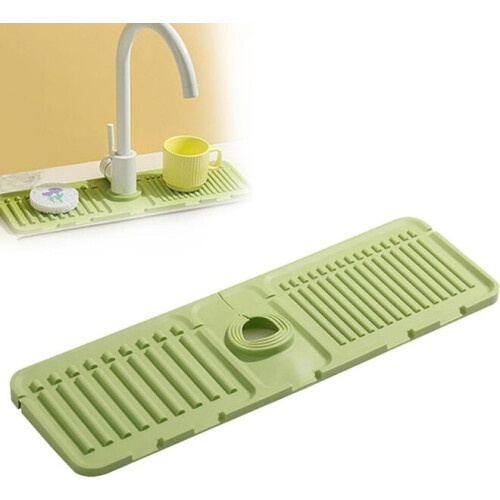 Splash Guard Drip Tray Mat, Silicone Sink Protector and Countertop Drying Mat for Kitchen