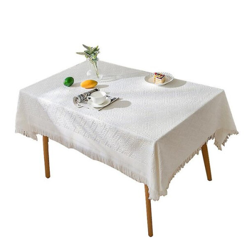 Rectangular Tablecloth Waterproof Stain Resistant Linen Effect for Indoor Outdoor Use 90x90 cm