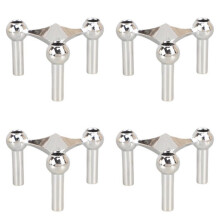 Metal Candlesticks 4 Pack Nordic Molecular Structure Silver Alloy Electroplated Living Room Home Decorative Centrepiece