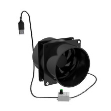 USB Adjustable Speed ESD Fume Extractor Fan 5V 5W Black Smoke Absorber for 8cm Pipe, for Soldering Workshop Kitchen Bathroom Use