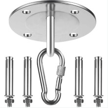 Gancio da soffitto in acciaio inox con capacità di carico di 400 kg per l'installazione di amache, altalene e sacchi da boxe.