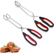 Grillzange aus Edelstahl, 2er-Pack, 28 cm, mit Verriegelungsmechanismus zur Aufbewahrung