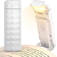 Clip-on Reading Light with 3 Colour Temperatures & 5 Brightness Levels, Adjustable Arm for Bed & Travel