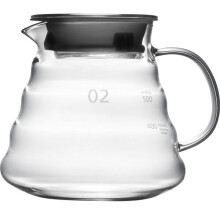 Brocca da caffè trasparente in vetro borosilicato, resistente al calore, capacità 600 ml