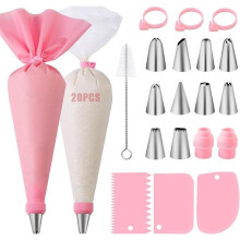 Set di sac à poche e beccucci, kit per decorare torte da 40 pezzi con beccucci in acciaio inossidabile, e-book e strumenti per la pasticceria.
