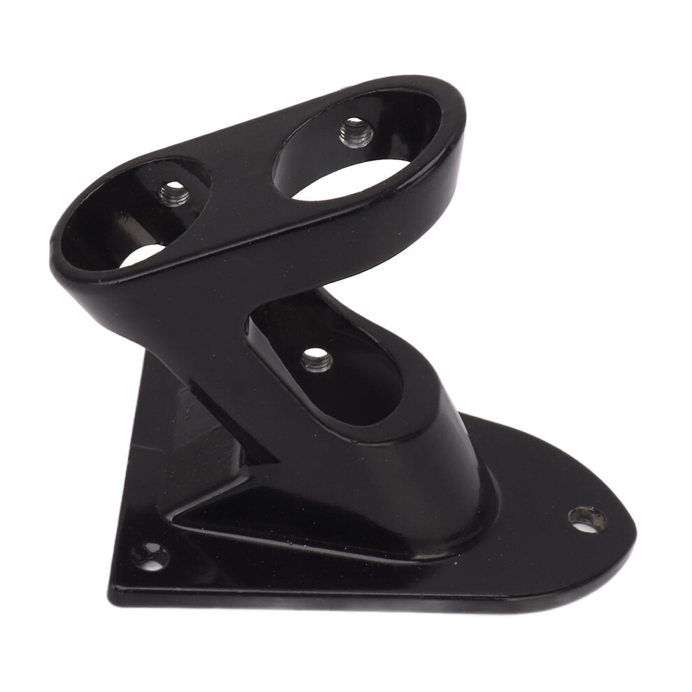 Flag Pole Holder Bracket Aluminium Alloy Double Hole Rustproof Thickened Base Heavy Duty For Indoor Outdoor Use Black 6966168022367