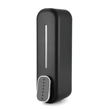 Dispensador de jabón de 350 ml con protección antifugas y ventana, dispensador de líquidos de pared para baño.
