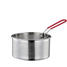 Deep Fryer Basket Stainless Steel 18 cm with Heat-Resistant Handle for Frying Chips Chicken Onion Rings