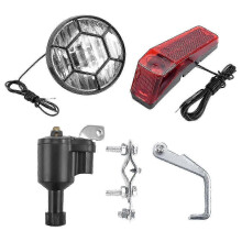 Kit faro anteriore e posteriore a dinamo per bicicletta motorizzata, 6V 3W, struttura in metallo, montaggio universale