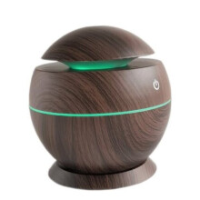 Umidificatore e diffusore di aromi, noce scuro, 130 ml, a ultrasuoni, silenzioso con illuminazione LED multicolore