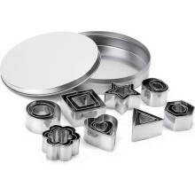 Ausstechformen-Set – 24-teiliges geometrisches Formenset aus Edelstahl zum Backen, für Gebäck, Fondant und Gemüse, inklusive Aufbewahrungsbox