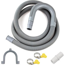 Tuyau de vidange lave-linge extensible 2 m, compatible avec la plupart des appareils, set 5 pièces avec raccord et colliers