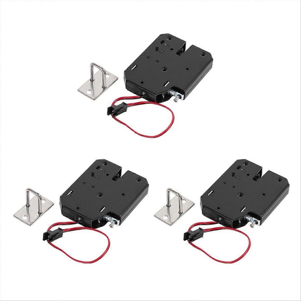 Electromagnetic Lock 3 Pack 12V 2A Fail Safe 280Kg Holding Force Black Metal For Cabinets Logistics Lockers Refrigerated Counters Vending Machines 6966168022824