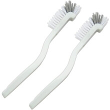 Set van 2 schoonmaakborstels met gebogen handvat en zachte haren voor keuken- en badkamergootsteen