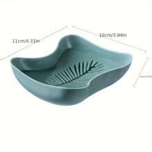 Soap Dish with Drain, Double Layer Plastic Rectangular Bathroom Organiser