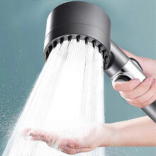 Hochdruck-Handbrausekopf mit 3 einstellbaren Strahlarten, Antikalk-Technologie, wassersparend, verchromtes ABS für Badezimmer
