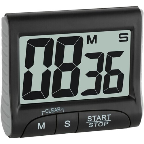 Digital Timer with Stopwatch and Magnetic Mounting, Black Display for Cooking, Exercise, Study Time Management