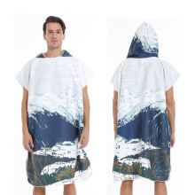 Surfponcho, omkleedhanddoek van sneldrogende microvezel met capuchon voor strand en sport.